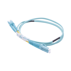 Jumper de Fibra Óptica Multimodo OM3 50|125 LC-LC OFNR (Riser), 2.0 mm, Dúplex, Aqua, 1 Metro (3.28 Pies)