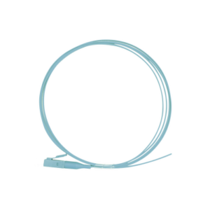 Pigtail de Fibra Óptica Simplex LC, PVC, OM4 50|125, Aqua, 1 Metro (3.28 Pies)