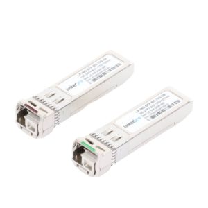 Transceptores Ópticos Industriales Bidireccionales SFP+ (Mini-Gbic) | Monomodo 1270 & 1330 nm | 10 Gbps | 10GBASE | Conector LC|UPC Simplex | DDM | Hasta 3 km | 2 Piezas