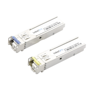 Transceptores Ópticos Industriales Bidireccionales SFP (Mini-Gbic) | Monomodo 1310 & 1550 nm | 1.25 Gbps | 1000BASE-BX | Conector LC|UPC Simplex | DDM | Hasta 3 km | 2 Piezas
