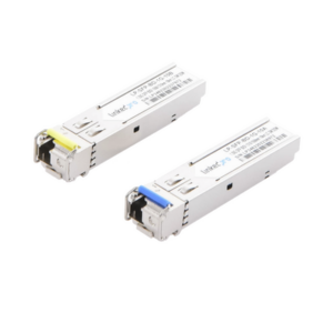 Transceptores Ópticos Bidireccionales SFP (Mini-Gbic) | Monomodo 1310 & 1550 nm | 1.25 Gbps | 1000BASE-BX | Conector LC|UPC Simplex | DDM | Hasta 10 km | 2 Piezas
