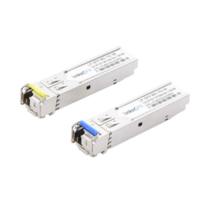 Transceptores Ópticos Bidireccionales SFP (Mini-Gbic) | Monomodo 1310 & 1550 nm | 1.25 Gbps | 1000BASE-BX | Conector LC|UPC Simplex | DDM | Hasta 3 km | 2 Piezas