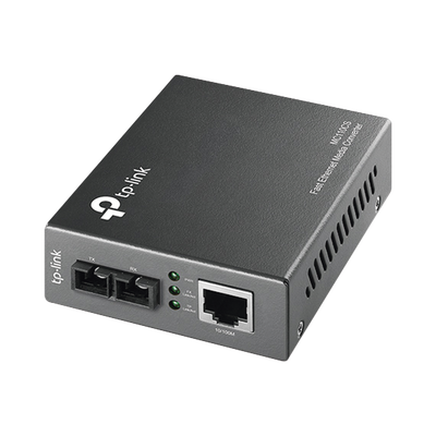 Convertidor Fibra Óptica Monomodo | 1 Puerto RJ45 10|100 Mbps | Puerto Fibra Óptica SC 100 Mbps | Hasta 20 kilometros | Plug and Play