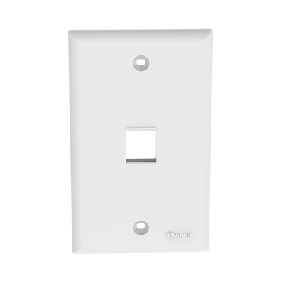 Placa de Pared Vertical | Estilo Plano | 1 Puerto Keystone | ABS | 69.8 x 114.3 mm | 2.75 x 4.5 pulg. | Blanco