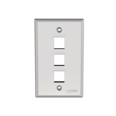 Placa de Pared Vertical | 3 Puertos Keystone | ABS | 69.8 x 114.3 mm | 2.75 x 4.5 pulg. | Blanco - Image 2