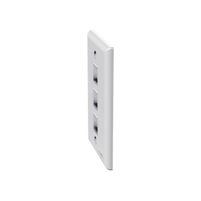 Placa de Pared Vertical | 3 Puertos Keystone | ABS | 69.8 x 114.3 mm | 2.75 x 4.5 pulg. | Blanco - Image 3