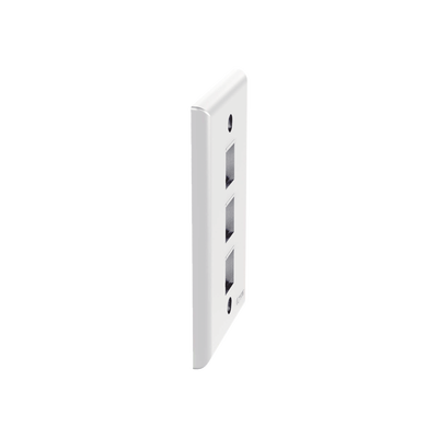 Placa de Pared Vertical | 3 Puertos Keystone | ABS | 69.8 x 114.3 mm | 2.75 x 4.5 pulg. | Blanco - Image 4