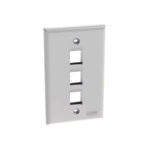 Placa de Pared Vertical | 3 Puertos Keystone | ABS | 69.8 x 114.3 mm | 2.75 x 4.5 pulg. | Blanco