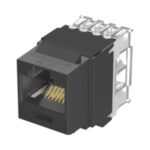 Conector Keystone | Cat 6A | 8P8C | UTP | 22-26 AWG | T568A|B | 50 μin Oro | Negro