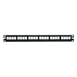 Panel de Parcheo Modular Keystone (Sin Conectores), de 24 Puertos, Espacio Para Identificación con Etiqueta Adhesiva, 1UR