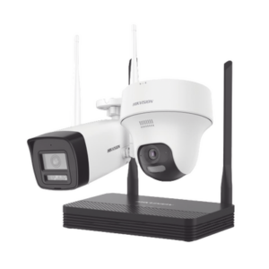 Kit IP Inalámbrico 4 Megapixel | NVS 4 Canales | 1 Cámara Bala Exterior + 1 Cámara Turret Interior con Lente 2.8 mm y Dual Light | Audio Bidireccional (Micrófono y Bocina) | Soporta Micro SD de 512 GB