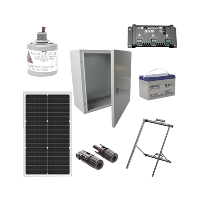 Kit Solar 12 Vcc | Panel 50 W | Controlador 10 A | Batería 100 Ah | Gabinete IP66 | Montaje en Poste