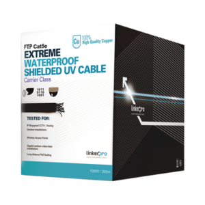 Cable UTP Categoría 5e para Exterior | 24AWG 4 Pares | Conductor Cobre Desnudo | Cubierta LDPE Negra Resistente a Rayos UV | Relleno Anti-Humedad PE Tap Compound | Soporte PoE IEEE 802.3at y Gigabit Ethernet | 1000 ft (304.8 m)