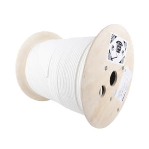 Bobina de Cable Blindado S|FTP de 4 Pares, Cat7, Inmune a Ruido e Interferencias, LSZH (Bajo Humo, Cero Halógenos), Color Blanco, Bobina de 500 Metros (1640 Pies)