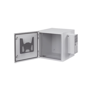 Gabinete Industrial ProTek de 12 UR de 612 x 600 x 614 mm Puerta Sólida Con Aire Acondicionado de 800 BTU Protección NEMA Tipo 4|12; IP66, Fabricado en Acero, Color Gris Claro
