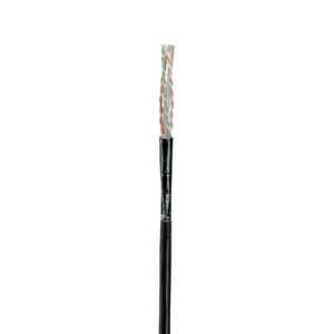 Bobina de Cable UTP de 4 Pares, Con Aislamiento de Fluoropolímero, Cat6A (23 AWG), Uso Interior|Exterior Para Entorno Ambiental de Altas Temperaturas (Hasta 125°C), CMP (Plenum), Color Negro, 305 Metros (1000 Pies)