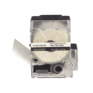 Casete de 100 Etiquetas Autolaminadas Turn-Tell, con Rotación para Mejor Visibilidad, para Cables de Redes de Cobre o Fibra Óptica, de 5.5 a 7.1 mm (0.22 a 0.28 pulgadas) de Diámetro