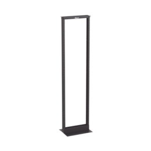 Rack de Dos Postes Estándar de 19 in, Rieles Numerados y Roscados #12-24, Fabricado en Aluminio, 45 Unidades de Rack, Color Negro