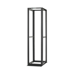Rack de Cuatro Postes Estándar de 19", Rieles Numerados y Roscados #12-24, Profundidad Máxima de 30 in, 45 Unidades de Rack, Color Negro