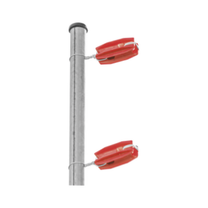 Aislador de Esquina Rojo para Cercos Eléctricos | 18 kV | Resinas Vírgenes | Resistencia 7.5-10.2 kg | Anti UV | 66 mm x 31.6 mm
