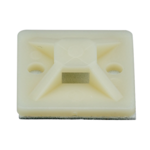 Montaje-Sujetador Adhesivo STRONGHOLD de 4 Vías de 1" x 1" x 1|4", Color Natural, Nylon 6.6 Retardante de Llamas V-2, Paquete de 100pz