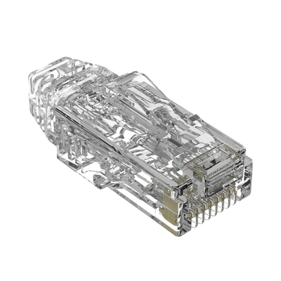 Plug RJ45 Cat6|6A, Para Cable UTP de Calibre 28 AWG (Diámetro Reducido), Chapado en Oro de 50 Micras, Paquete de 100 Piezas