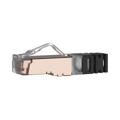 Plug RJ45 Blindado | Cat6A | 8P8C | 23-24 AWG | 50 µm Oro | 100 Piezas