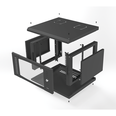 Gabinete para Montaje en Pared, con Puerta de Cristal Templado, Cuerpo Fijo, con 6 Unidades de Rack, de 19in, Fabricado en Acero - Image 8