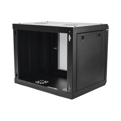 Gabinete de Pared de 9U con Puerta de Cristal Templado, 455 mm de Profundidad, Rack de 19'', Acero Reforzado Color Negro. - Image 3