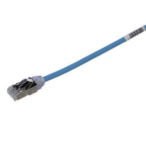 Patch Cord Cat6A, Diametro Reducido 28 AWG, Blindado S|FTP, CM|LS0H, 0.20 Metros (0.66 Pies), Color Azul