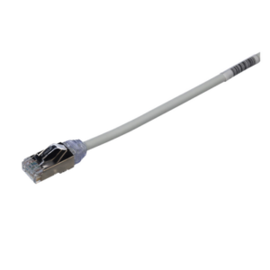 Patch Cord Cat6A, Diametro Reducido 28 AWG, Blindado S|FTP, CM|LS0H, 20 cm (7.87 Pulgadas), Color Gris
