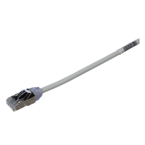 Patch Cord Cat6A, Diametro Reducido 28 AWG, Blindado S|FTP, CM|LS0H, 2 Metros (6.56 Pies), Color Gris