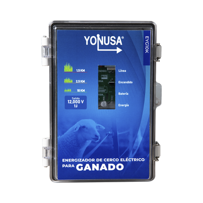 Energizador para Ganado 10,000Volts-2JOULES| 25,000 metros lineales de protección | Cercas Electrificadas