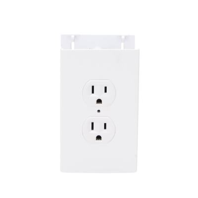Contacto eléctrico doble, soporte y tapa color blanco de PVC auto extinguible, para canaleta TEK100 (5591-10200) - Image 2