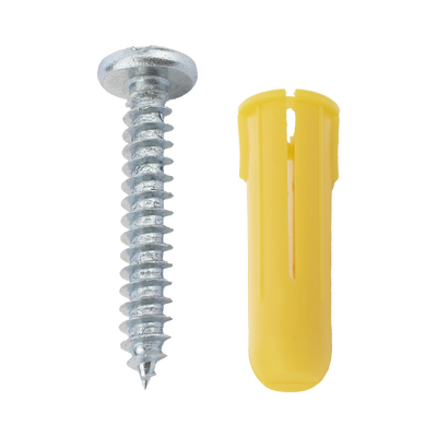 Paquete de 20 taquetes amarillo 1" y 20 tornillos 8mm x 1" - Image 8
