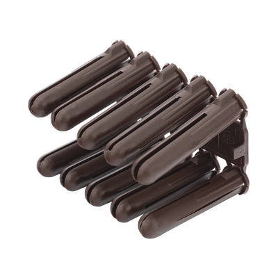Taquete cafe 5|16" para tornillo 10mm x 1 3|4" (100pzs) (1104-04100)