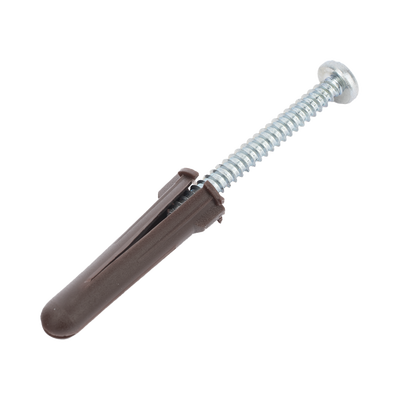 Paquete de 10 taquetes café 1 3|4" y 10 tornillos 10mm x 1 3|4" (1104-05002)