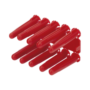 Taquete de 1|4 plástico paquete de 100 piezas para fijar objetos con tornillo en muros y techos de concreto o superficies sólidas, compatible con tornillo TH10X de 10 x 1 1|2" (1103-03100)