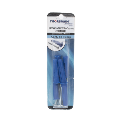 Paquete de 6 taquetes azul 2" y 6 tornillos 12mm x 2" (1105-05002) - Image 2