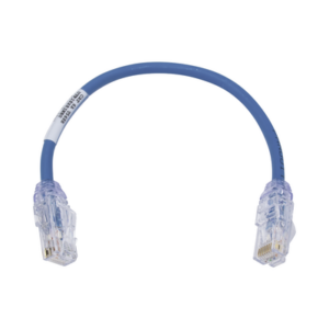 Cable de Parcheo UTP Cat6A, CM|LSZH, Diámetro Reducido (28AWG), Color Azul, 0.3 Metros (1 Pie)