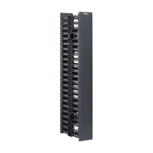 Organizador Vertical de Cables | Doble Cara | 45 RU | 5x12in | 4.9in Ancho | 6.9ft Altura | Negro