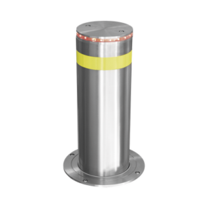 Bolardo Hidráulico Antiembestida 220 mm × 600 mm | Acero Inoxidable 304 | 200,000 J de Resistencia al Impacto | Bomba Hidráulica Integrada | Ciclo de 4 seg | 100 Ciclos por Hora