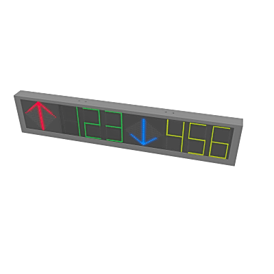 Panel LED de Estacionamiento | 6 Dígitos con 2 Flechas | 7 Colores RGB | Comunicación RS485 y RJ45 | Display en Tiempo Real | Iconos Especiales | Montaje por Suspensión - Image 2