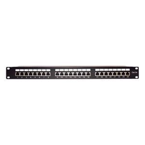 Panel de Parcheo de Impacto Blindado (STP) de 24 Puertos Cat5e, 19 Pulgadas