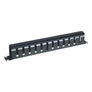 Organizador de Cables Horizontal de 1U para Rack de 19" con Cubierta Metálica