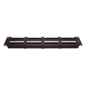 Panel de Parcheo de Impacto (110) UTP de 48 Puertos Cat6, 19 Pulgadas (48.26 cm), 2U, con Barra para Organizar Cable