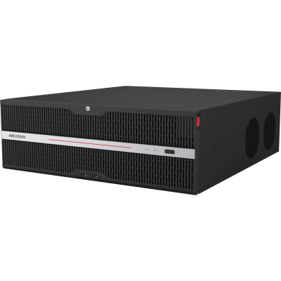 NVR IP | 64 Canales | 32 Megapixel (8K) | 16 Bahías HDD | RAID Hot Swap | Dual HDMI 8K | AcuSense | ANPR | Heat Map