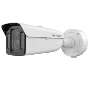Cámara Bala IP Multi-Sensor | 4 MP Dual | DarkFighterX y ColorVu | Lente Motorizado 15-45 mm + Lente Fijo 4 mm | WDR 140 dB | IR 100 m (328.1 ft) y Luz Blanca 30 m (98.4 ft) | IP67 | IK10