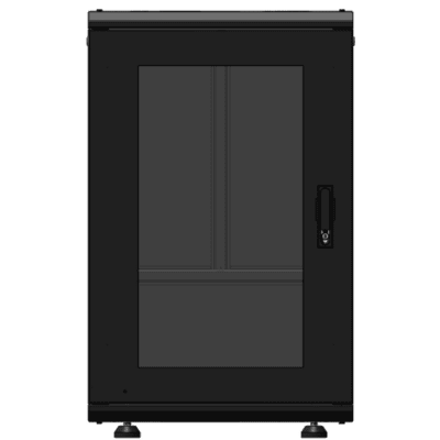 Gabinete Rack 19 Pulgadas | 18U | Piso | Puerta Cristal Templado | Acero Cal. 16-18-20 | 750 kg (1653.5 lb) | 60x93x46 cm (23.6x36.6x18.1 in)