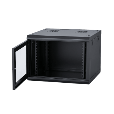 Gabinete de Pared 9U de 635 mm de Profundidad, Rack de 19 in en Acero Reforzado: Compacto y Resistente para Soluciones Profesionales